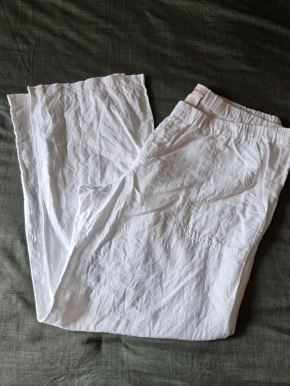 Merona White Linen Pants Size XXL